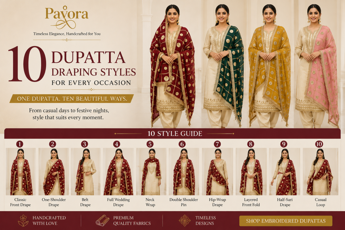 Dupatta Draping Styles – 10 Ways to Style Your Dupatta for Every Occasion