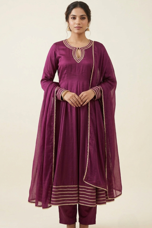 Women Empire Gotta Patti Kurta with Trousers & With Dupatta
